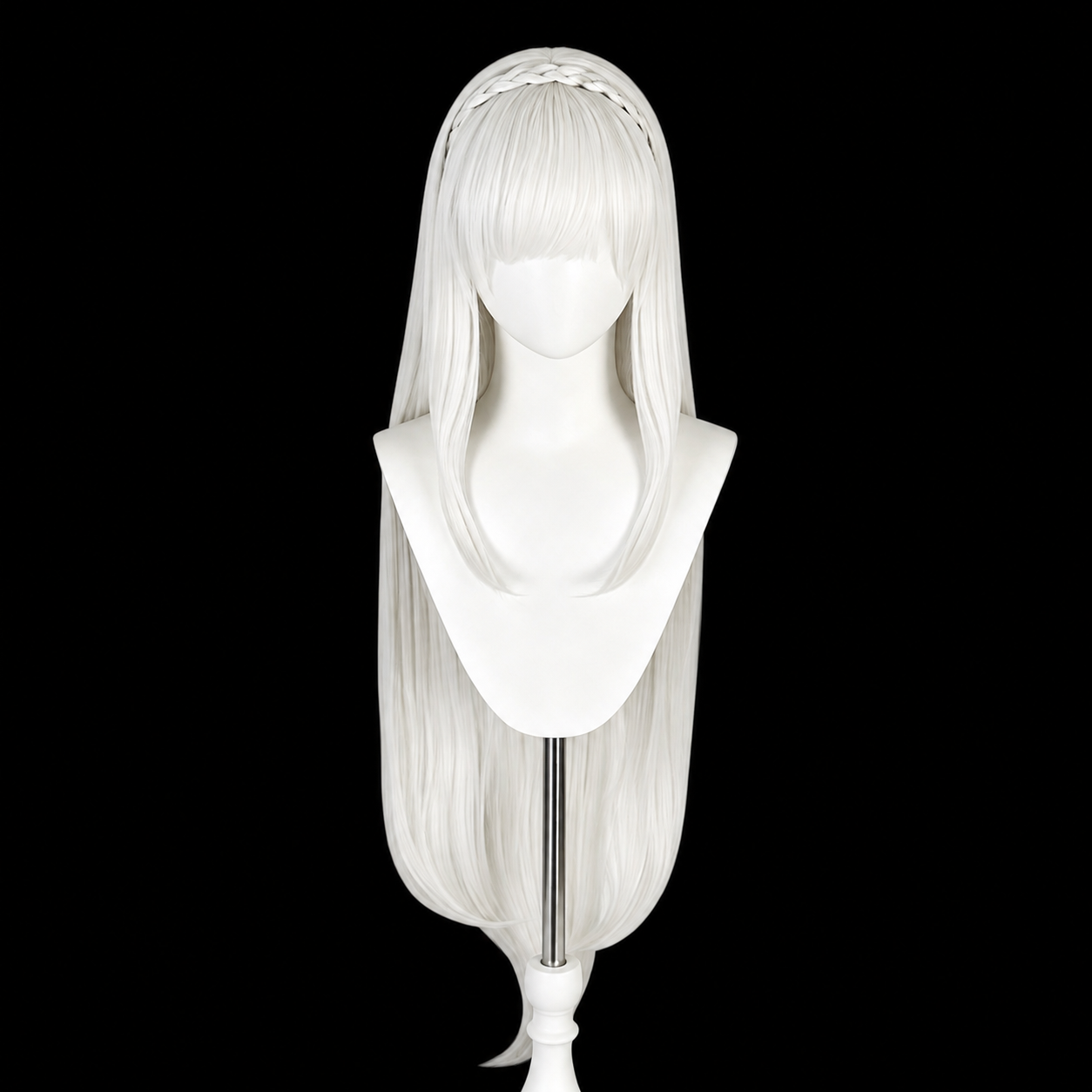 95cm Long Silver White  Re: Life in a Different World from Zero Emilia Heat Resistant Hair Cosplay Costume Wig