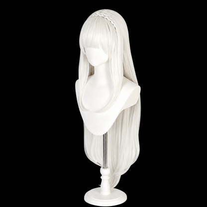 95cm Long Silver White  Re: Life in a Different World from Zero Emilia Heat Resistant Hair Cosplay Costume Wig